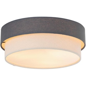 Novel Deckenleuchte, Anthrazit, Natur, Weiß, Metall, Kunststoff, Textil, 14 cm, Lampen & Leuchten, Innenbeleuchtung, Deckenleuchten