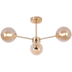 Novel Deckenleuchte, Bernstein, Glas, Metall, Vintage,Vintage, Kugel,Kugel, 62x25x62 cm, RoHS, ISO 9001, Bsci, CE, Lampen & Leuchten,