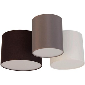 Novel Deckenleuchte, Braun, Grau, Weiß, Metall, Kunststoff, Textil, Kreise,Kreise, rund,rund, 25.5 cm, RoHS, ISO 9001, Bsci, CE, Lampen & Leuchten, Innenbeleuchtung, Deckenleuchten