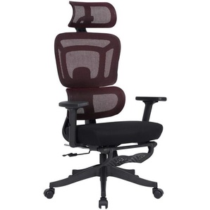 Novel Drehstuhl, Rot, Schwarz, Metall, Kunststoff, Textil, Drehkreuz, 67.5x126x134 cm, Sitzfläche 360° drehbar, Arbeitszimmer, Bürostühle, Drehstühle