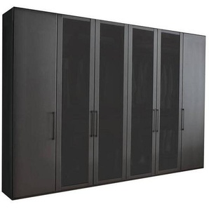 Novel Drehtürenschrank , Graphit , Holzwerkstoff , 8 Fächer , 300x216x58 cm , Typenauswahl, in verschiedenen Größen erhältlich, Holzdekoren individuell planbar , Schlafzimmer, Kleiderschränke, Drehtürenschränke