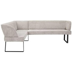 Novel Eckbank, Cappuccino, Schwarz, Metall, Textil, Eckteil, 243x189 cm, mit Rückenlehne, seitenverkehrt erhältlich, Stoffauswahl, Esszimmer, Bänke, Eckbänke