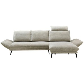 Novel Ecksofa, Beige, Metall, Textil, 3-Sitzer, L-Form, 325x170 cm, Relaxfunktion, seitenverkehrt erhältlich, Wohnzimmer, Sofas & Couches, Wohnlandschaften, Ecksofas