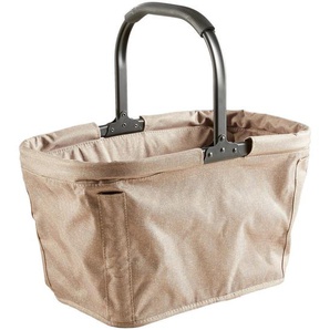 Novel Einkaufskorb, Beige, Textil, 30 L, rechteckig, 27x27x50 cm, faltbar, Freizeit, Koffer & Taschen, Einkaufskörbe