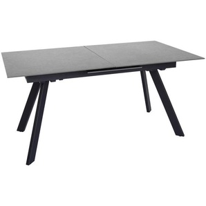 Novel Esstisch, Anthrazit, Schwarz, Metall, Keramik, rechteckig, eckig, 90x76x160-200 cm, ausziehbar, Esszimmer, Tische, Esstische, Esstische