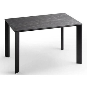 Novel Esstisch, Grau, Schwarz, Metall, Keramik, rechteckig, 75x80 cm, in verschiedenen Größen erhältlich, Variantenauswahl, Esszimmer, Tische, Esstische, Esstische Keramik