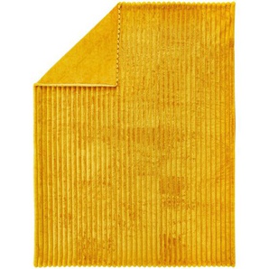 Novel Felldecke, Honig, Textil, Streifen, 150x200 cm, AZO-frei, pflegeleicht, Double face, Wohntextilien, Decken, Felldecken