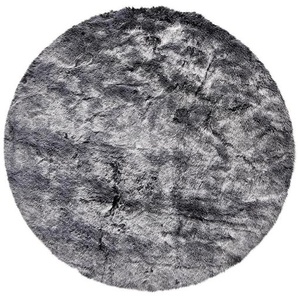 Novel Fellteppich , Grau, Silber , Textil , Uni , rund , Textiles Vertrauen - Oeko-Tex® , für Fußbodenheizung geeignet, pflegeleicht , Teppiche & Böden, Teppiche, Fellteppiche