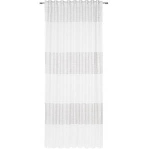 Novel Fertigvorhang Malina , Silber , Textil , Streifen , 135 cm , beliebig kürzbar , Wohntextilien, Gardinen & Vorhänge, Fertiggardinen, Fertiggardinen