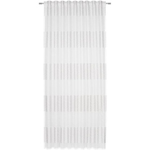 Novel Fertigvorhang Milea, Silber, Textil, Streifen, 135 cm, beliebig kürzbar, Wohntextilien, Gardinen & Vorhänge, Fertiggardinen, Fertiggardinen