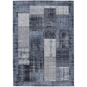 Novel Flachwebeteppich, Blau, Textil, Patchwork, rechteckig, 130 cm, in verschiedenen Größen erhältlich, Teppiche & Böden, Teppiche, Moderne Teppiche