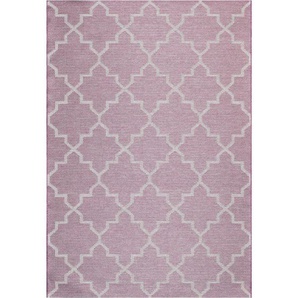 Novel Flachwebeteppich, Dunkelrosa, Brombeere, Textil, orientalisch, rechteckig, 140 cm, Oeko-Tex® Standard 100, für Fußbodenheizung geeignet, in verschiedenen Größen erhältlich, Teppiche & Böden, Teppiche, Moderne Teppiche