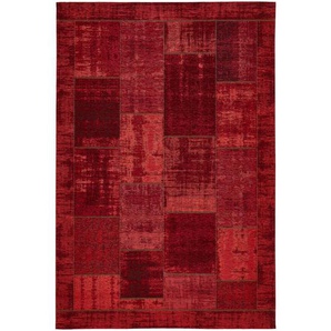 Novel Flachwebeteppich, Dunkelrot, Textil, Patchwork, rechteckig, 130x190 cm, in verschiedenen Größen erhältlich, Teppiche & Böden, Teppiche, Moderne