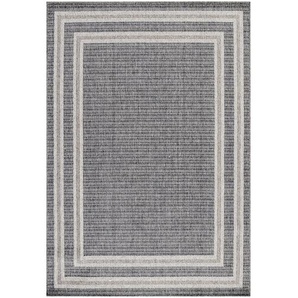 Novel Flachwebeteppich Aruba, Grau, Textil, Bordüre, rechteckig, 160x230 cm, Oeko-Tex® Standard 100, für Fußbodenheizung geeignet, schmutzabweisend,