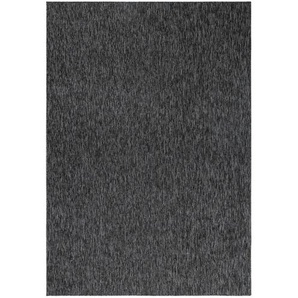 Novel Flachwebeteppich, Anthrazit, Textil, Uni, rechteckig, 200x290 cm, Oeko-Tex® Standard 100, für Fußbodenheizung geeignet, schmutzabweisend, Hausstauballergiker lichtunempfindlich, antistatisch, pflegeleicht, strapazierfähig, leicht zusammenrollbar,