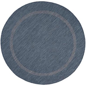 Novel Flachwebeteppich Relax, Blau, Textil, Abstraktes, rund, Oeko-Tex® Standard 100, pflegeleicht, Teppiche & Böden, Teppiche, Runde Teppiche