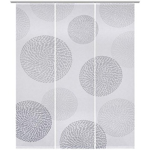 Novel Flächenvorhang Circle, Anthrazit, Silber, Textil, Kreise, 60x245 cm, mit Flauschband, Öffnung für Beschwerungsstab, Wohntextilien, Gardinen &