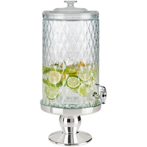 Novel Getränkespender Paris, Klar, Silber, Kunststoff, Glas, 7,6 L, Lfgb, Zapfhahn, für Kaltgetränke, Essen & Trinken, Barausstattung