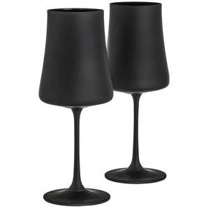 Novel Gläserset, Schwarz, Glas, 2-teilig, 460 ml, Lfgb, Essen & Trinken, Gläser, Gläser-Sets
