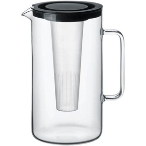 Novel Glaskrug, Klar, Schwarz, Glas, 2500 ml, 25.2 cm, Lfgb, Ausgießer, Siebeinsatz, Eiseinsatz, Kaffee & Tee, Kannen, Karaffen