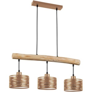 Novel Hängeleuchte, Natur, Schwarz, Cappuccino, Holz, Metall, Kunststoff, Eiche, vollmassiv, 17x120x69 cm, Lampen & Leuchten, Innenbeleuchtung, Hängelampen, Pendelleuchten