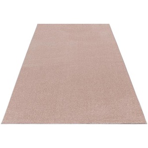 Novel Hochflorteppich Ata 7000 Rose , Rosa , Textil , Uni , rechteckig , 140 cm , Oeko-Tex® Standard 100 , für Fußbodenheizung geeignet, schmutzabweisend, Hausstauballergiker lichtunempfindlich, antistatisch, waschbar, pflegeleicht, strapazierfähig,