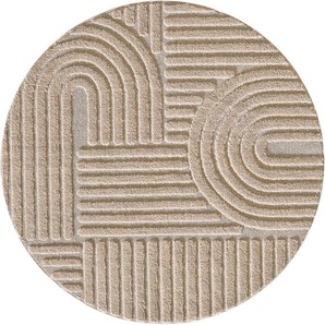Novel Hochflorteppich Art, Beige, Textil, Boho, rund, Oeko-Tex® Standard 100, pflegeleicht, Teppiche & Böden, Teppiche, Runde Teppiche