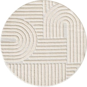 Novel Hochflorteppich Art, Creme, Textil, Boho, rund, Oeko-Tex® Standard 100, pflegeleicht, Teppiche & Böden, Teppiche, Hochflorteppiche & Shaggys