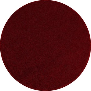 Novel Hochflorteppich ATA 7000, Rot, Textil, Uni, rund, Oeko-Tex® Standard 100, für Fußbodenheizung geeignet, schmutzabweisend, Hausstauballergiker lichtunempfindlich, antistatisch, pflegeleicht, strapazierfähig, leicht zusammenrollbar, Teppiche & Böden,