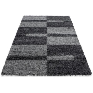 Novel Hochflorteppich Gala 2505 , Grau , Textil , Karo , rechteckig , 140 cm , Oeko-Tex® Standard 100 , für Fußbodenheizung geeignet, schmutzabweisend, Hausstauballergiker lichtunempfindlich, antistatisch, waschbar, pflegeleicht, strapazierfähig, leicht