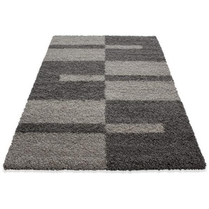 Novel Hochflorteppich Gala 2505 , Taupe , Textil , Karo , rechteckig , 140 cm , Oeko-Tex® Standard 100 , für Fußbodenheizung geeignet, schmutzabweisend, Hausstauballergiker lichtunempfindlich, antistatisch, waschbar, pflegeleicht, strapazierfähig, leicht