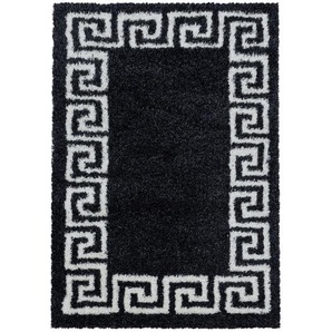 Novel Hochflorteppich Hera 3301 Anthrazit , Anthrazit , Textil , Raute , rechteckig , 140 cm , Oeko-Tex® Standard 100 , für Fußbodenheizung geeignet, schmutzabweisend, Hausstauballergiker lichtunempfindlich, antistatisch, waschbar, pflegeleicht,