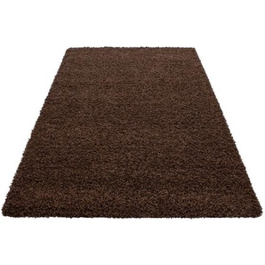 Novel Hochflorteppich Life 1500, Braun, Textil, Uni, rechteckig, 60x110 cm, Oeko-Tex® Standard 100, für Fußbodenheizung geeignet, schmutzabweisend,