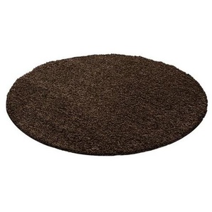 Novel Hochflorteppich Life 1500 , Braun , Textil , Uni , rund , Oeko-Tex® Standard 100 , für Fußbodenheizung geeignet, schmutzabweisend, Hausstauballergiker lichtunempfindlich, antistatisch, waschbar, pflegeleicht, strapazierfähig, leicht zusammenrollbar
