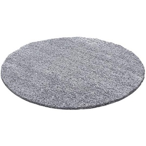 Novel Hochflorteppich Life 1500, Hellgrau, Textil, Uni, rund, Oeko-Tex® Standard 100, für Fußbodenheizung geeignet, schmutzabweisend, Hausstauballergiker lichtunempfindlich, antistatisch, pflegeleicht, strapazierfähig, leicht zusammenrollbar, Teppiche &