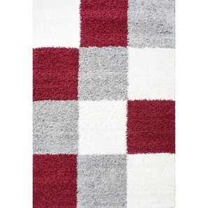 Novel Hochflorteppich Life 1501 , Rot , Textil , Karo , rechteckig , 200 cm , Oeko-Tex® Standard 100 , für Fußbodenheizung geeignet, schmutzabweisend, Hausstauballergiker lichtunempfindlich, antistatisch, waschbar, pflegeleicht, strapazierfähig, leicht