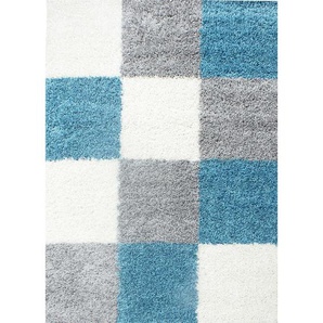 Novel Hochflorteppich Life 1501 , Türkis , Textil , Karo , rechteckig , 160 cm , Oeko-Tex® Standard 100 , für Fußbodenheizung geeignet, schmutzabweisend, Hausstauballergiker lichtunempfindlich, antistatisch, waschbar, pflegeleicht, strapazierfähig, leicht