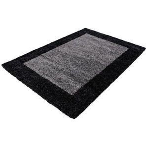 Novel Hochflorteppich Life 1503 , Anthrazit , Textil , Bordüre , rechteckig , 200 cm , Oeko-Tex® Standard 100 , für Fußbodenheizung geeignet, schmutzabweisend, Hausstauballergiker lichtunempfindlich, antistatisch, waschbar, pflegeleicht, strapazierfähig,
