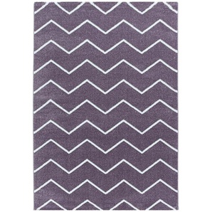 Novel Hochflorteppich Rio 4602 lila , Lila , Textil , Streifen , rechteckig , 160 cm , Oeko-Tex® Standard 100 , für Fußbodenheizung geeignet, schmutzabweisend, Hausstauballergiker lichtunempfindlich, antistatisch, waschbar, pflegeleicht, strapazierfähig,