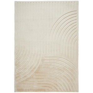 Novel Hochflorteppich Siena, Beige, Kunststoff, geometrisch, rechteckig, 130x190 cm, Bsci, Oeko-Tex® Standard 100, für Fußbodenheizung geeignet, Teppiche & Böden, Teppiche, Hochflorteppiche & Shaggys