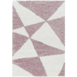Novel Hochflorteppich Tango 3101 Rosa, Rosa, Textil, Abstraktes, rechteckig, 280 cm, Oeko-Tex® Standard 100, für Fußbodenheizung geeignet, schmutzabweisend, Hausstauballergiker lichtunempfindlich, antistatisch, waschbar, pflegeleicht, strapazierfähig,