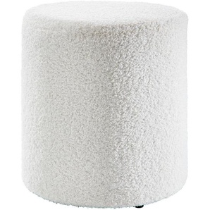 Novel Hocker, Weiß, Textil, rund, 35x36x35 cm, Wohnzimmer, Hocker, Sitzhocker