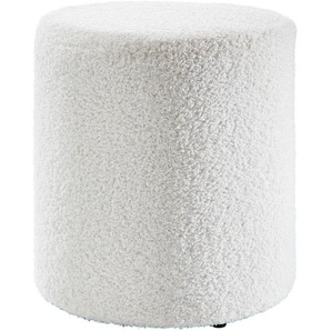 Novel Hocker, Weiß, Textil, Uni, rund, 35x36x35 cm, Wohnzimmer, Hocker, Sitzhocker