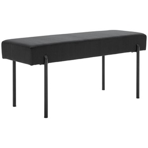 Novel Hockerbank, Schwarz, Metall, Textil, 1-Sitzer, 100x45x35 cm, Esszimmer, Bänke, Sitzbänke