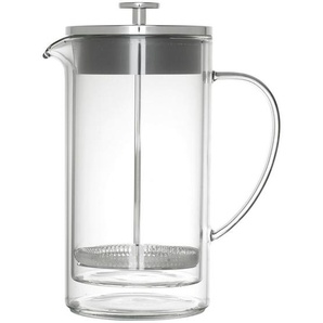 Novel Kaffeebereiter, Klar, Schwarz, Edelstahl, Glas, 0,8 L, 21 cm, Lfgb, doppelwandig, Kaffee & Tee, Tee- & Kaffeezubereitung, Kaffeebereiter
