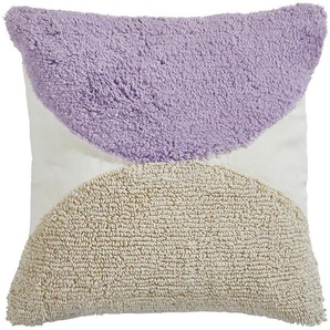 Novel Kissenhülle Boho, Creme, Lila, Textil, Abstraktes, quadratisch, 45x45 cm, Oeko-Tex® Standard 100, bügelleicht, langlebig, Wohntextilien, Bezüge,