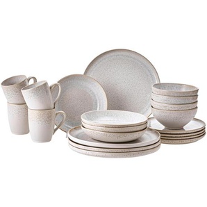 Novel Kombiservice Glossy, Beige, Creme, Keramik, 20-teilig, 360 ml, Lfgb, lebensmittelecht, Essen & Trinken, Geschirr, Geschirr-Sets, Kombiservice