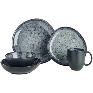 Novel Kombiservice Søren Grey, Grau, Keramik, 10-teilig, Farbverlauf, 390 ml,725 ml, Lfgb, Handmade Quality, lebensmittelecht, Essen & Trinken,
