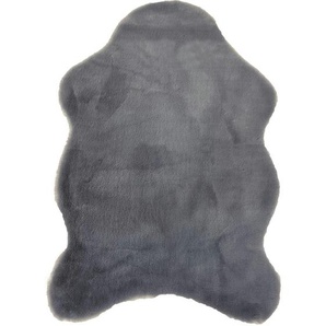 Novel Kunstfell, Grau, Textil, Tierform, 40x60 cm, waschbar, Teppiche & Böden, Teppiche, Fellteppiche