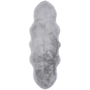 Novel Kunstfell, Hellgrau, Textil, Fell, Tierform, 55x160 cm, Reach, Bsci, für Fußbodenheizung geeignet, in verschiedenen Größen erhältlich, waschbar,